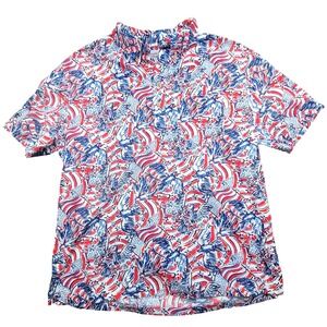 Patriotic Polo Shirt American Flag Eagle Mens XL The Nutter USA Made